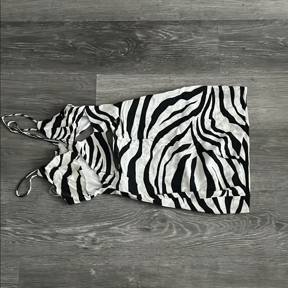 Zebra Print Halter Dress